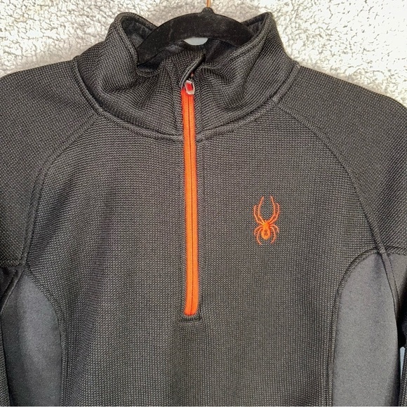 Spyder Outbound Fleece Black Men's Small Embroidered Logo Half Zip Sweater - Picture 3 of 11
